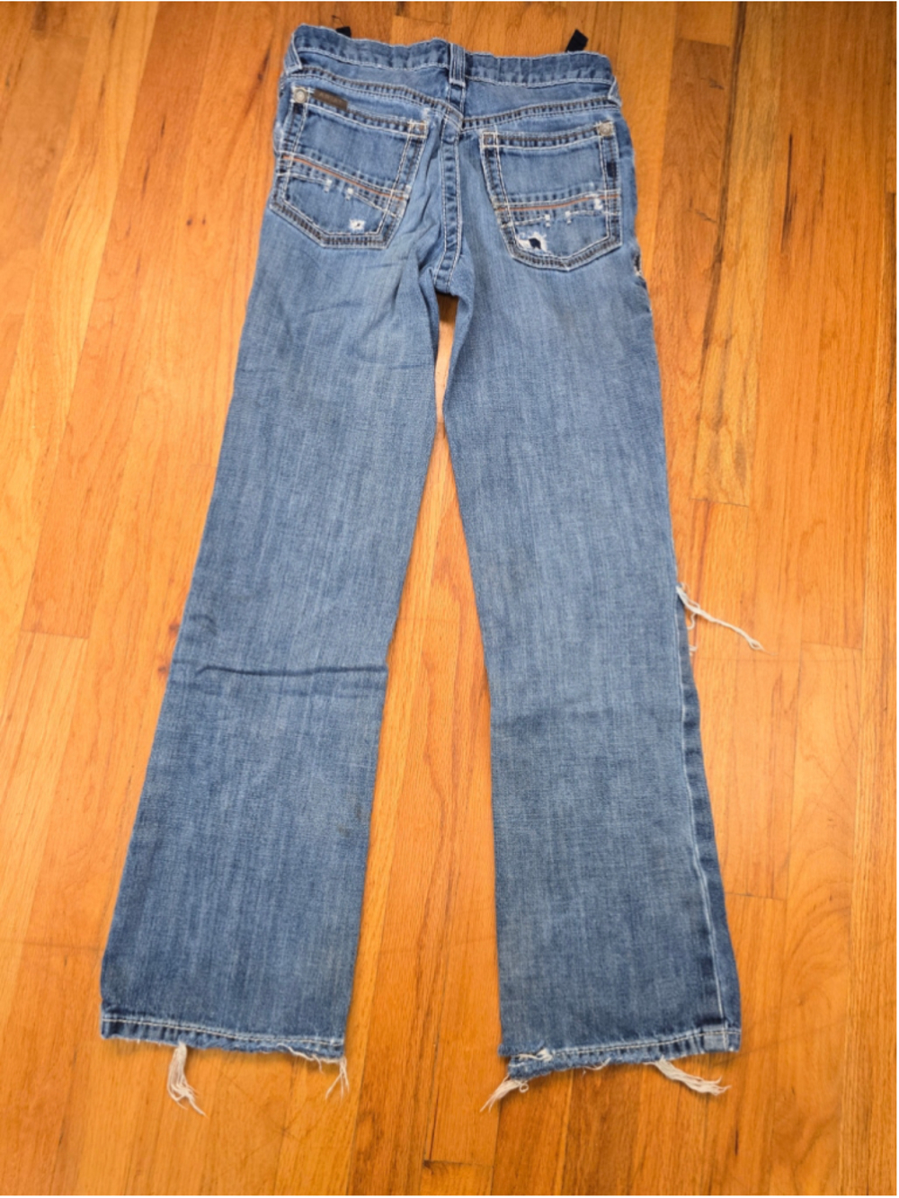 Boy's Ariat B4 Relaxed Fit Jeans size 12 Blue Distressed